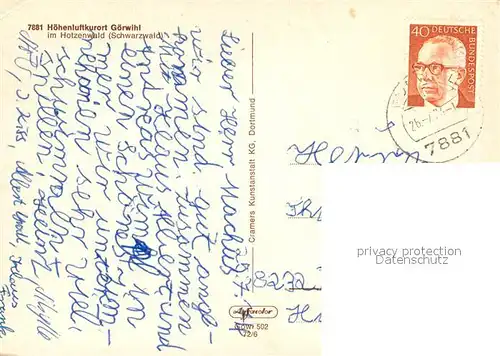 AK / Ansichtskarte Goerwihl Katholische Schule Marktplatz Kriegerdenkmal Goerwihl