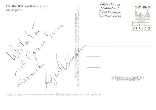 AK / Ansichtskarte Endingen_Kaiserstuhl Marktplatz Endingen_Kaiserstuhl