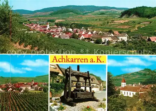 AK / Ansichtskarte Achkarren Panorama Reben Trotte Kirche Achkarren