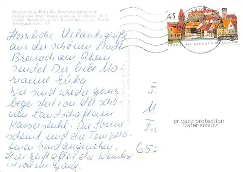 AK / Ansichtskarte Breisach_Rhein Stephansmuenster Lettner Hochaltar Fresken Breisach Rhein