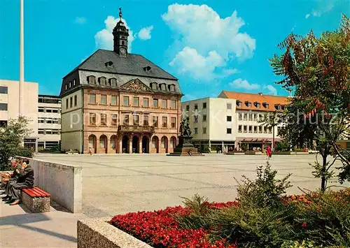 AK / Ansichtskarte Hanau_Main Marktplatz und Rathaus Hanau_Main