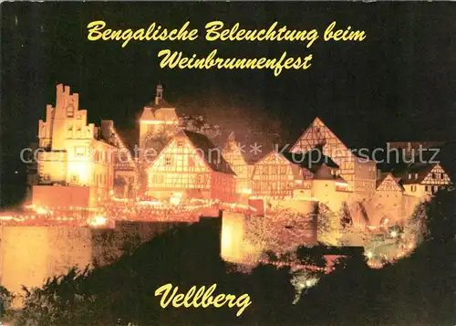 AK / Ansichtskarte Vellberg Weinbrunnenfest bei Nacht Vellberg