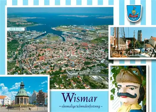 AK / Ansichtskarte Wismar_Mecklenburg Fliegeraufnahme Kapelle Hafenpartie Nussknacker Wismar_Mecklenburg