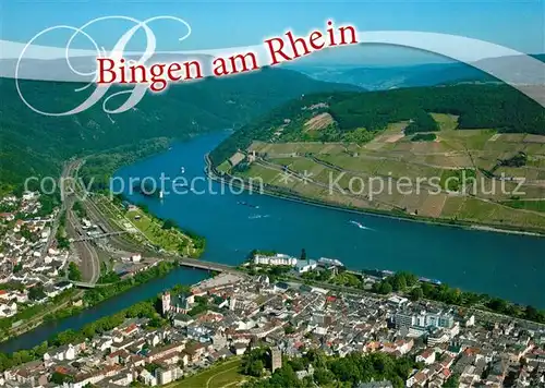 AK / Ansichtskarte Bingen_Rhein Fliegeraufnahme Bingen Rhein