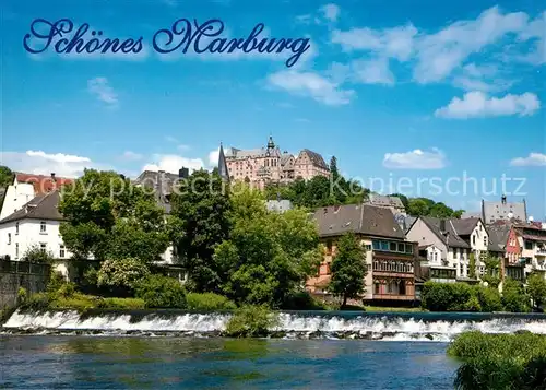 AK / Ansichtskarte Marburg_Lahn mit Schlossblick Marburg_Lahn