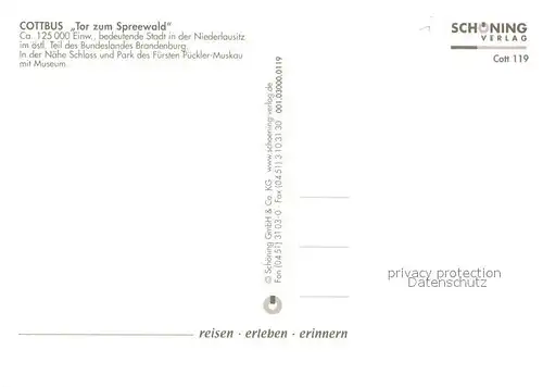 AK / Ansichtskarte Cottbus Schloss Statue Fuerst Pueckler Park Museum Bahnhof Cottbus