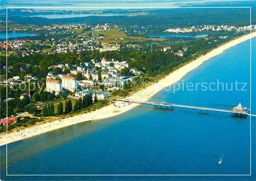AK / Ansichtskarte Heringsdorf_Ostseebad_Usedom Fliegeraufnahme Seebruecke Heringsdorf_Ostseebad