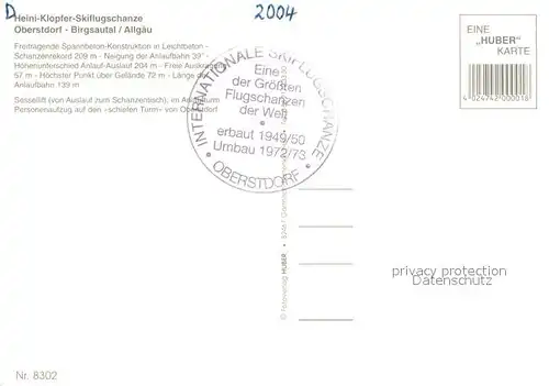 AK / Ansichtskarte Oberstdorf Heini Klopfer Skiflugschanze Oberstdorf