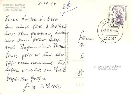 AK / Ansichtskarte Brodersby_Schlei Missunder Faehrhaus Brodersby_Schlei