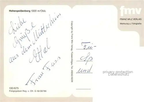 AK / Ansichtskarte Hohenpeissenberg Fliegeraufnahme Panorama Hohenpeissenberg