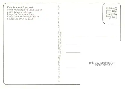 AK / Ansichtskarte Eidersperrwerk Fliegeraufnahme Eidersperrwerk