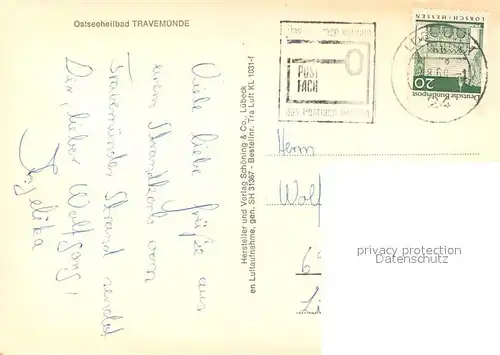 AK / Ansichtskarte Travemuende_Ostseebad Fliegeraufnahme Strand Travemuende_Ostseebad