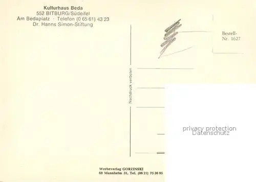 AK / Ansichtskarte Bitburg Kulturhaus Beda Bitburg