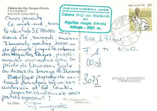 AK / Ansichtskarte Arolla_VS Cabande des Aig. Rouges CAAG Arolla_VS