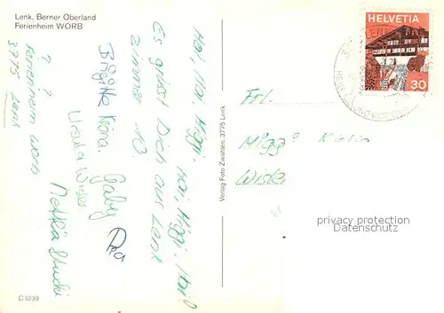 AK / Ansichtskarte Lenk_Simmental Ferienheim WORB Lenk Simmental