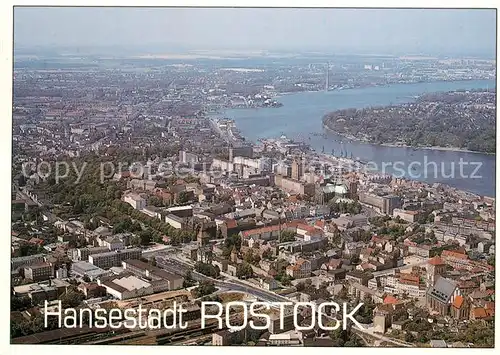 AK / Ansichtskarte Rostock_Mecklenburg Vorpommern Hansestadt Fliegeraufnahme Rostock