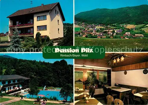 AK / Ansichtskarte Rimbach_Bayrischer_Wald Pension Pilz Swimming Pool Landschaftspanorama Rimbach_Bayrischer_Wald