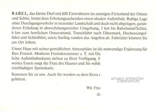 AK / Ansichtskarte Rabel Gasthaus Rabel Bar Terrasse Fremdenzimmer Ostseestrand Rabel