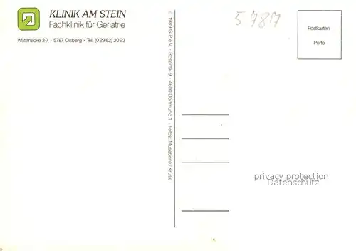 AK / Ansichtskarte Olsberg_Sauerland Klinik am Stein Olsberg_Sauerland