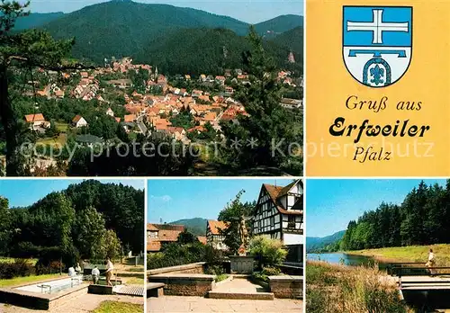 AK / Ansichtskarte Erfweiler_Pfalz Panorama Erholungsort im Wasgau Wassertreten Denkmal Fachwerkhaus Landschaft Erfweiler_Pfalz