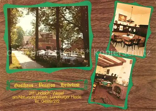 AK / Ansichtskarte Undeloh Gasthaus Pension Heidelust Kaminzimmer Naturschutzpark Lueneburger Heide Undeloh