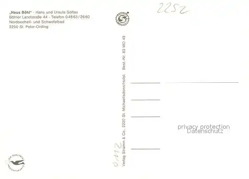 AK / Ansichtskarte St_Peter Ording Gaestehaus Pension Haus Boehl Garten St_Peter Ording
