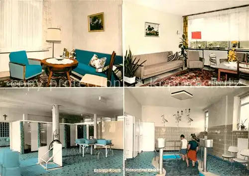 AK / Ansichtskarte Bad_Lauterberg Kneipp Sanatorium St Bennostift Kneippraum Wassertretbecken Aufenthaltsraum Gaestezimmer Bad_Lauterberg