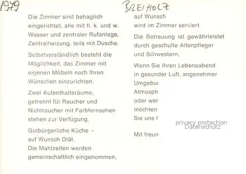 AK / Ansichtskarte Breiholz Altenpension Breiholzer Hof Restaurant Terrasse Breiholz