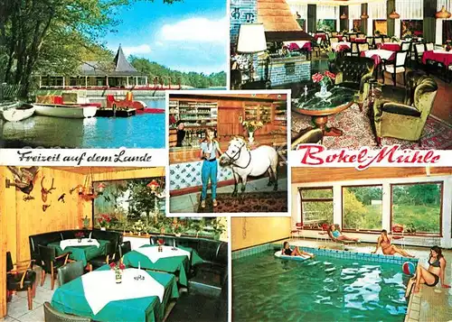 AK / Ansichtskarte Bokel_Elmshorn Hotel Restaurant Bokel Muehle Hallenbad Bootfahren Bokel Elmshorn