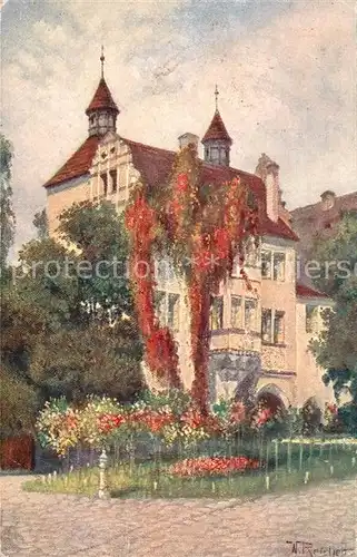 AK / Ansichtskarte Bensen_Tschechien Schloss Salhausen Kuenstlerkarte Bensen Tschechien