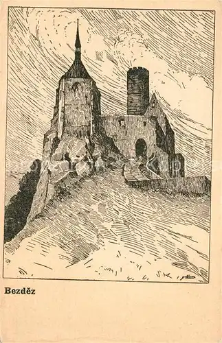 AK / Ansichtskarte Bezdez Burg Kuenstlerkarte Bezdez