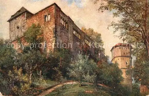 AK / Ansichtskarte Eger_Cheb_Tschechien Burgruine Kuenstlerkarte Alois Kirnig 