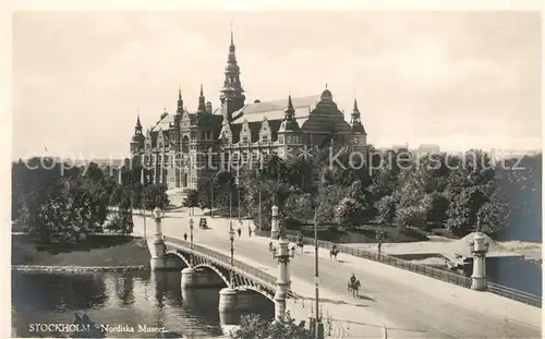 AK / Ansichtskarte Stockholm Nordiska Museet Bruecke Stockholm