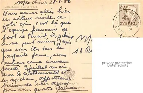 AK / Ansichtskarte Saltsjoebaden Segelboote und Grand Hotel Saltsjoebaden