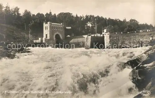 AK / Ansichtskarte Trollhaettan oestra Gulloefallet och Stroemkarlebron Trollhaettan