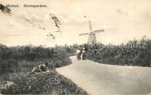 AK / Ansichtskarte Malmoe Slottsparken Windmuehle Malmoe