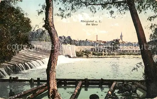 AK / Ansichtskarte Koeniginhof__Elbe_Tschechien Am Wehr Koeniginhof_