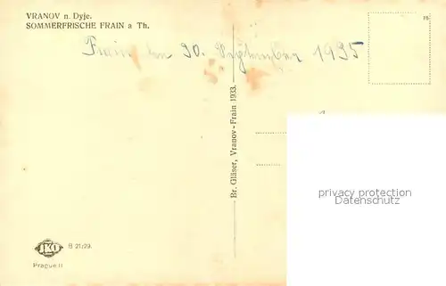 AK / Ansichtskarte Vranov_nad_Dyji Frain a Th. Vranov_nad_Dyji