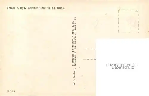 AK / Ansichtskarte Vranov_nad_Dyji Frain a. Thaya Vranov_nad_Dyji