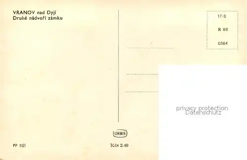 AK / Ansichtskarte Vranov_nad_Dyji Druhe nadvori zamku Vranov_nad_Dyji