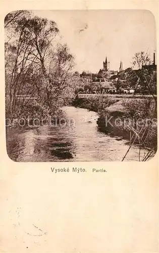 AK / Ansichtskarte Vysoke_Myto Partie am Fluss Vysoke Myto