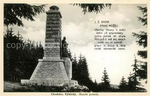 AK / Ansichtskarte Chodsko Vyhledy Pomnik Chodsko
