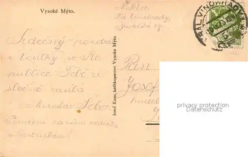 AK / Ansichtskarte Vysoke_Myto  Vysoke Myto