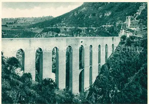 AK / Ansichtskarte Spoleto Il Ponte delle Torri Bruecke der Tuerme Bauwerke Spoleto