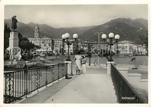 AK / Ansichtskarte Rapallo_Liguria Promenade Denkmal Rapallo Liguria