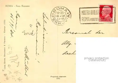 AK / Ansichtskarte Roma_Rom Foro Romano Ruinen Antike Staette Roma_Rom