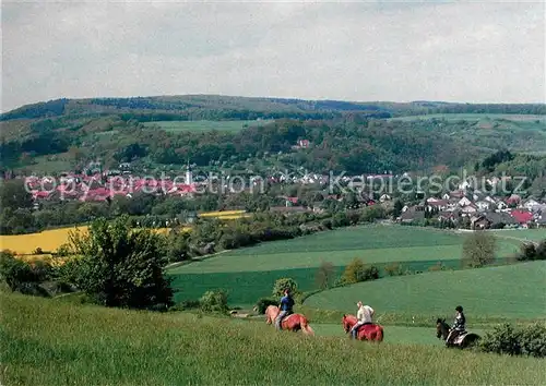 AK / Ansichtskarte Staudernheim Panorama Pferde Reiter Staudernheim