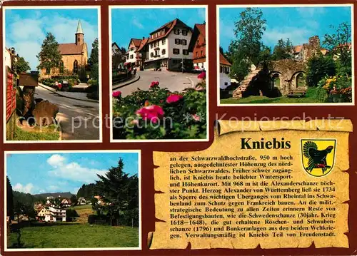 AK / Ansichtskarte Kniebis_Freudenstadt Burgruine Kirche  Kniebis_Freudenstadt
