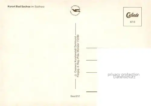 AK / Ansichtskarte Bad_Sachsa_Harz Fliegeraufnahme Bad_Sachsa_Harz