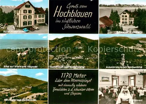 AK / Ansichtskarte Hochblauen Aussichtsturm Belchen Hotel Hochlbauen  Hochblauen
